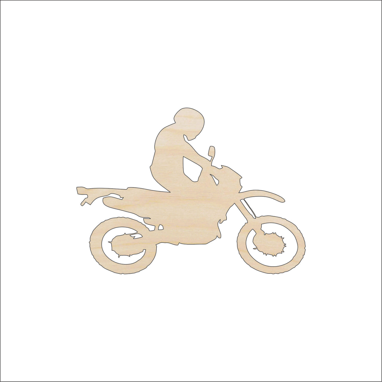 Dirt Bike Wood Craft Shape - Laser Cut Baltic Birch Unfinished DIY Wood Art Supplies SPT260 - The Wood Shape Store