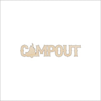 Campout Word Wood Craft Shape - Laser Cut Baltic Birch Unfinished DIY Wood Art Supplies TRP6 - The Wood Shape Store