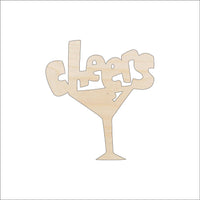 Cheers DrinkWood Craft Shape - Laser Cut Baltic Birch Unfinished DIY Wood Art Supplies FOD36 - The Wood Shape Store