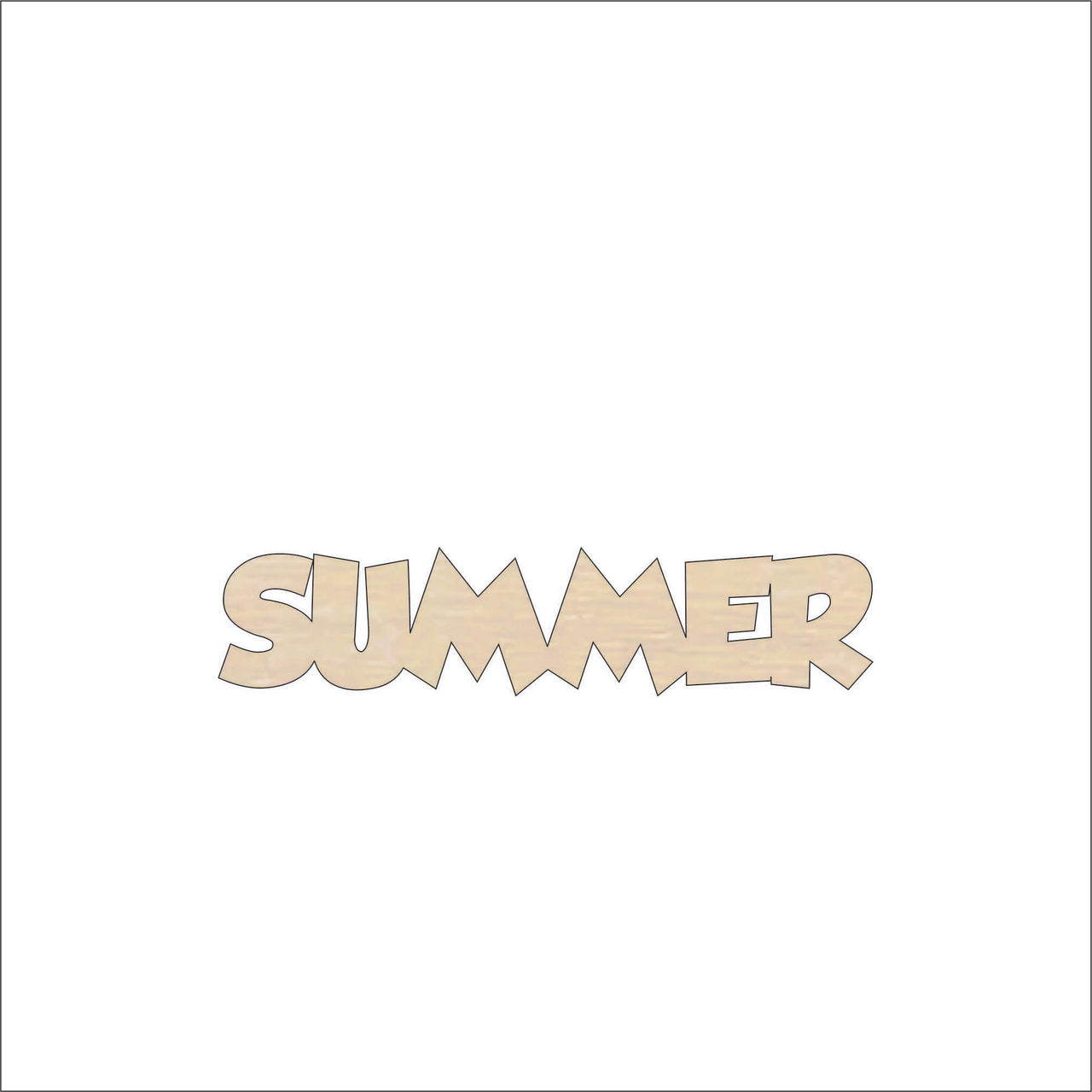 Summer Wood Craft Shape - Laser Cut Baltic Birch Unfinished DIY Wood Art Supplies WRD82 - The Wood Shape Store