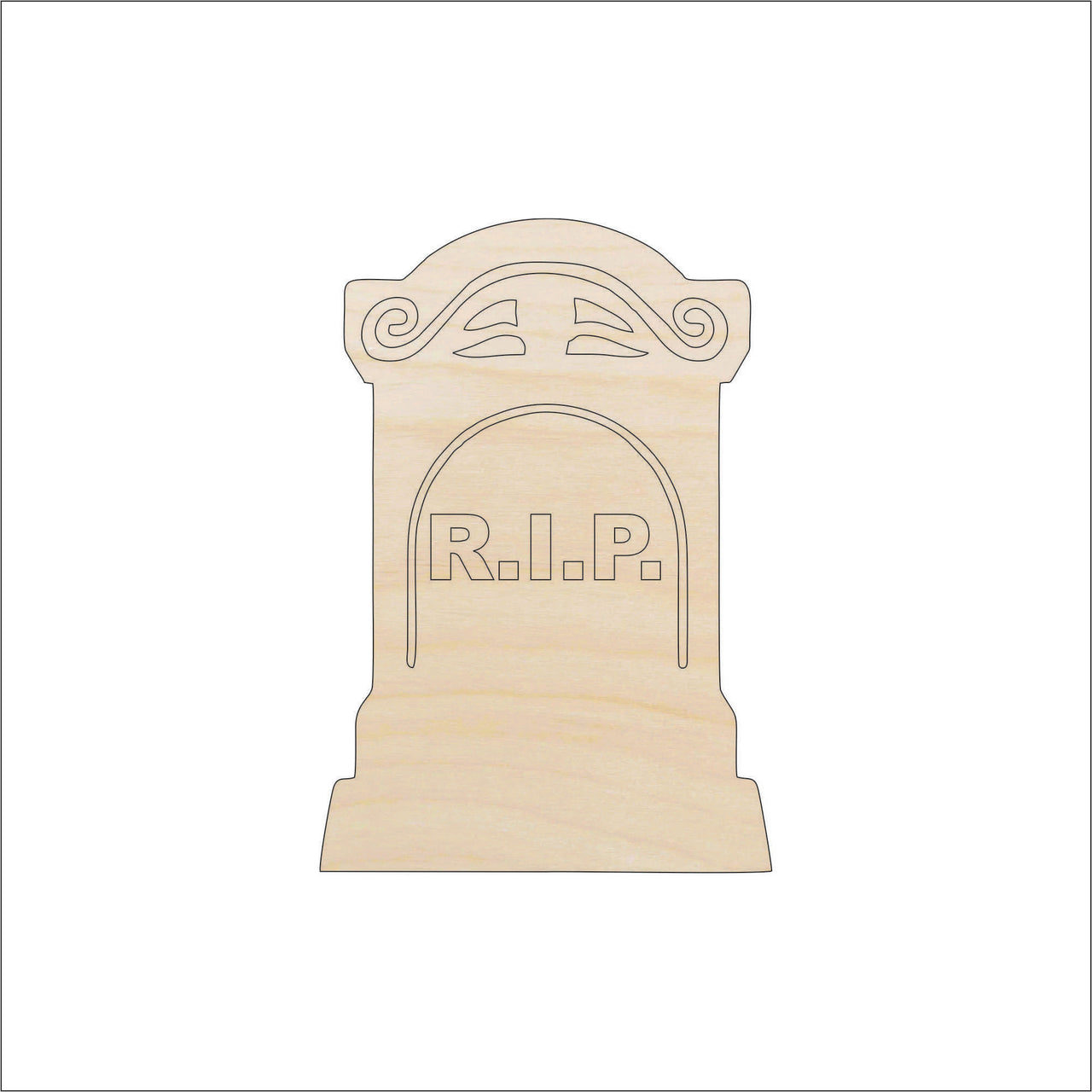 Tombstone Wood Craft Shape - Laser Cut Baltic Birch Unfinished DIY Wood Art Supplies FAL59 - The Wood Shape Store