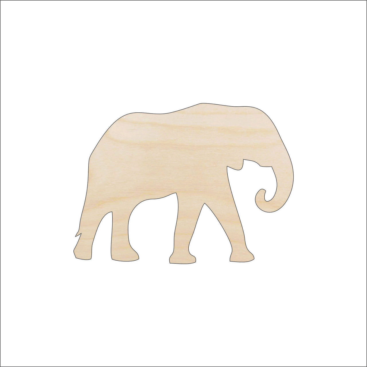 Elephant Wood Craft Shape Laser Cut Baltic Birch Unfinished DIY Wood Art Supplies ELE11 - The Wood Shape Store