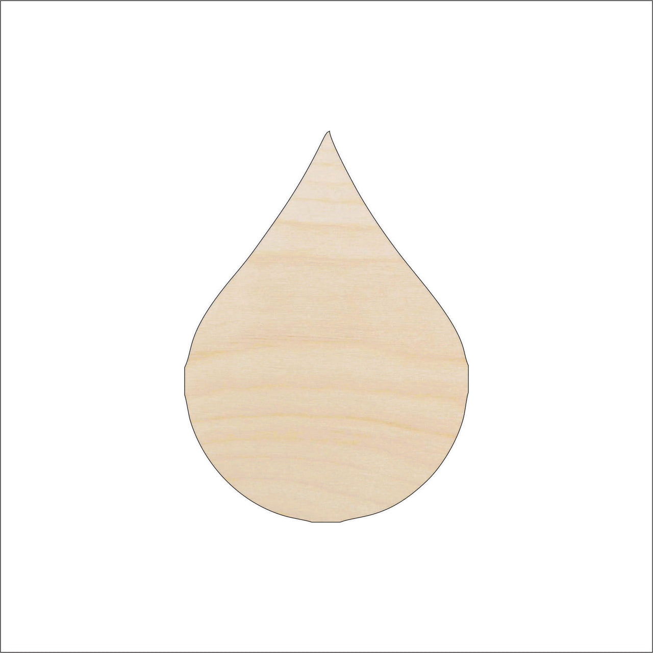 Raindrop Wood Craft Shape - Laser Cut Baltic Birch Unfinished DIY Wood Art Supplies SKY2 - The Wood Shape Store