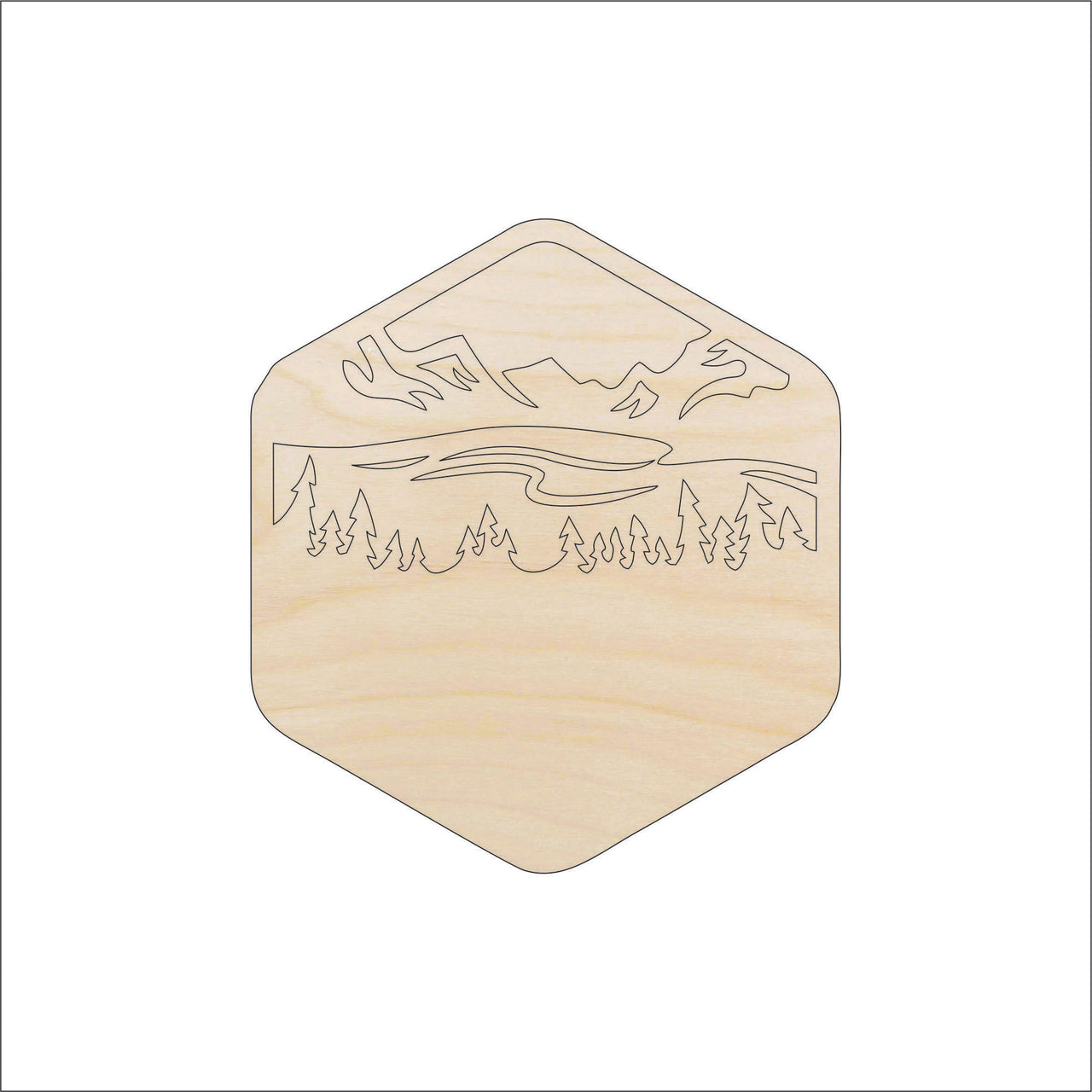 Mountain Wood Craft Shape - Laser Cut Baltic Birch Unfinished DIY Wood Art Supplies TRP48 - The Wood Shape Store