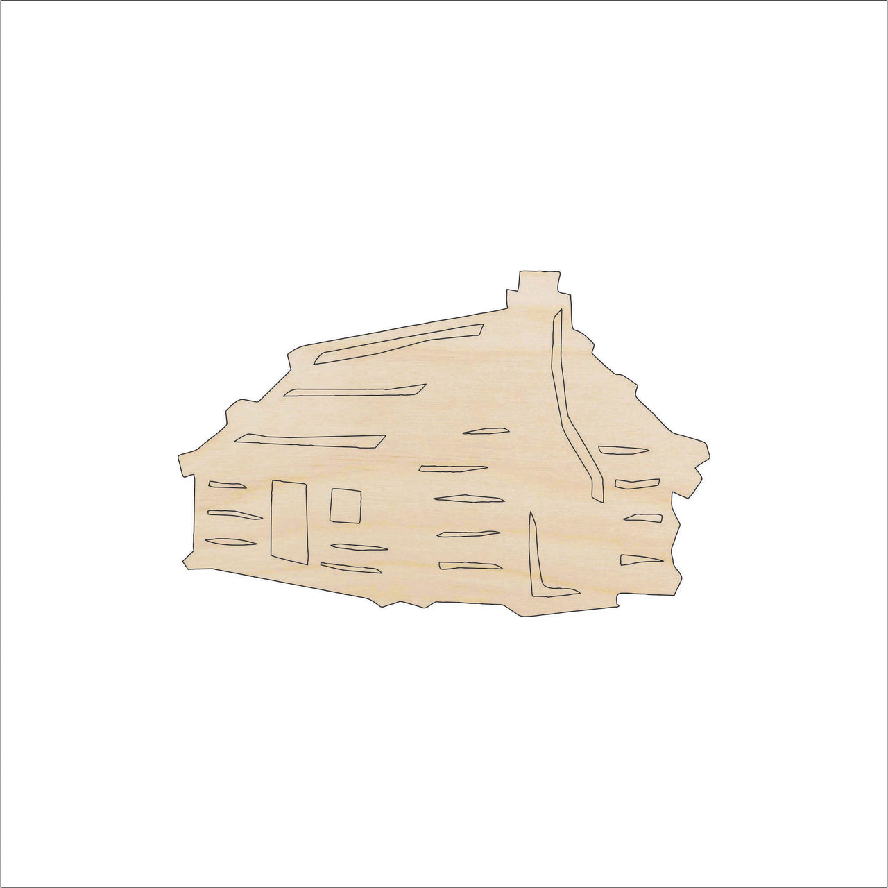 Cabin Wood Craft Shape – Laser Cut Baltic Birch Unfinished DIY Wood Art Supplies BLD6 - The Wood Shape Store