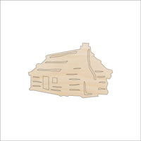 Cabin Wood Craft Shape – Laser Cut Baltic Birch Unfinished DIY Wood Art Supplies BLD6 - The Wood Shape Store