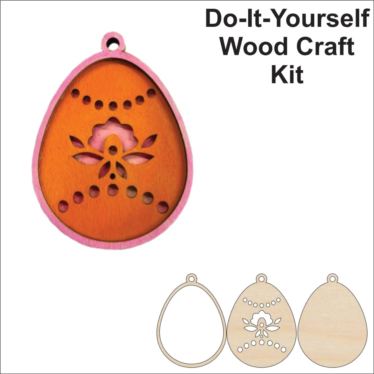 Easter 3D Laser Cut Ornament – Baltic Birch Wood Craft Supplies | DIY Wood Ornament Kit ES19 - The Wood Shape Store
