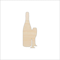 Wine Bottle Wood Craft Shape - Laser Cut Baltic Birch Unfinished DIY Wood Art Supplies FOD95 - The Wood Shape Store