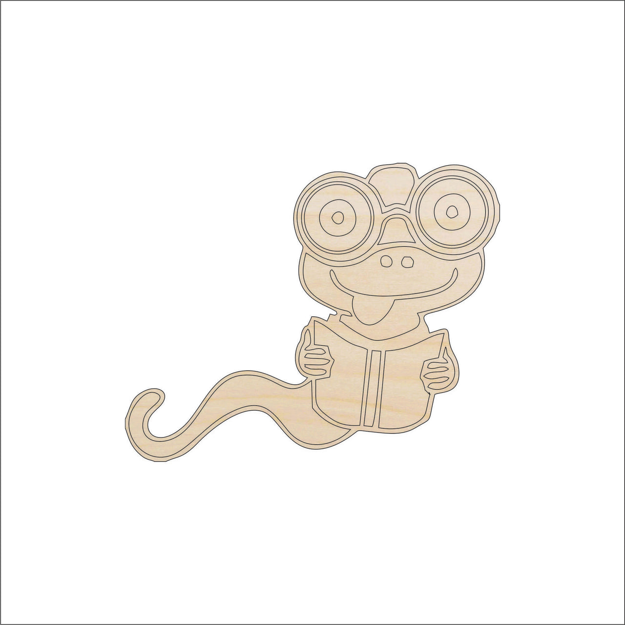 Worm Bookworm Wood Craft Shape - Laser Cut Baltic Birch Unfinished DIY Wood Art Supplies BUG98 - The Wood Shape Store