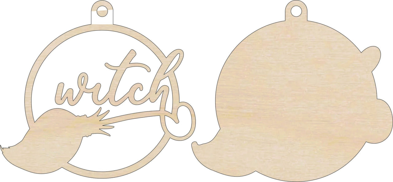 Witch 3D Laser Cut Ornament – Baltic Birch Wood Craft Supplies | DIY Wood Ornament Kit HA18 - The Wood Shape Store