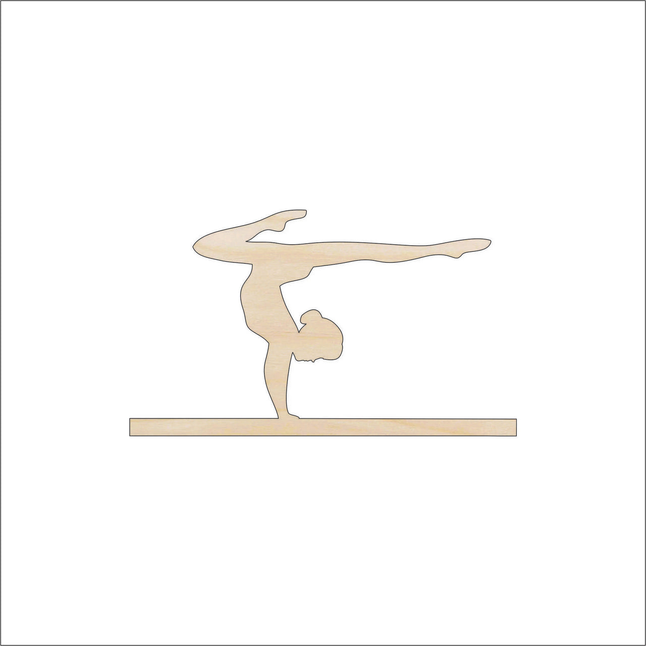 Gymnast Wood Craft Shape - Laser Cut Baltic Birch Unfinished DIY Wood Art Supplies SPT51 - The Wood Shape Store