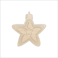 Star Ornament Wood Craft Shape – Laser Cut Baltic Birch Unfinished DIY Wood Art Supplies XMS54 - The Wood Shape Store