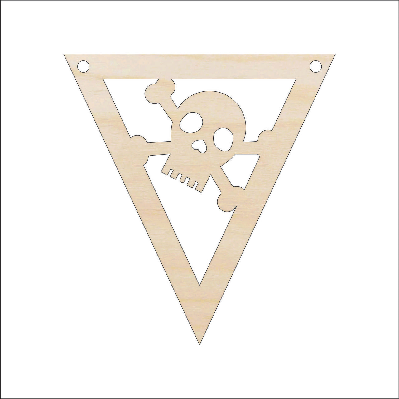 Skull Banner Wood Craft Shape Laser Cut Out & Unfinished DIY Craft Supply FAL288 - The Wood Shape Store