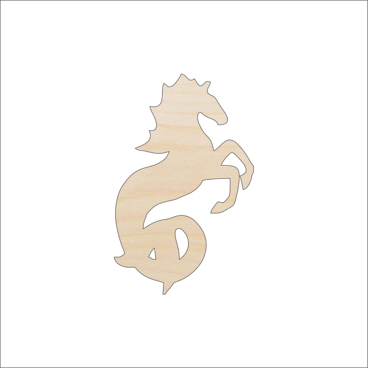 Hippocampus Wood Craft Shape - Laser Cut Baltic Birch Unfinished DIY Wood Art Supplies MYTH104 - The Wood Shape Store