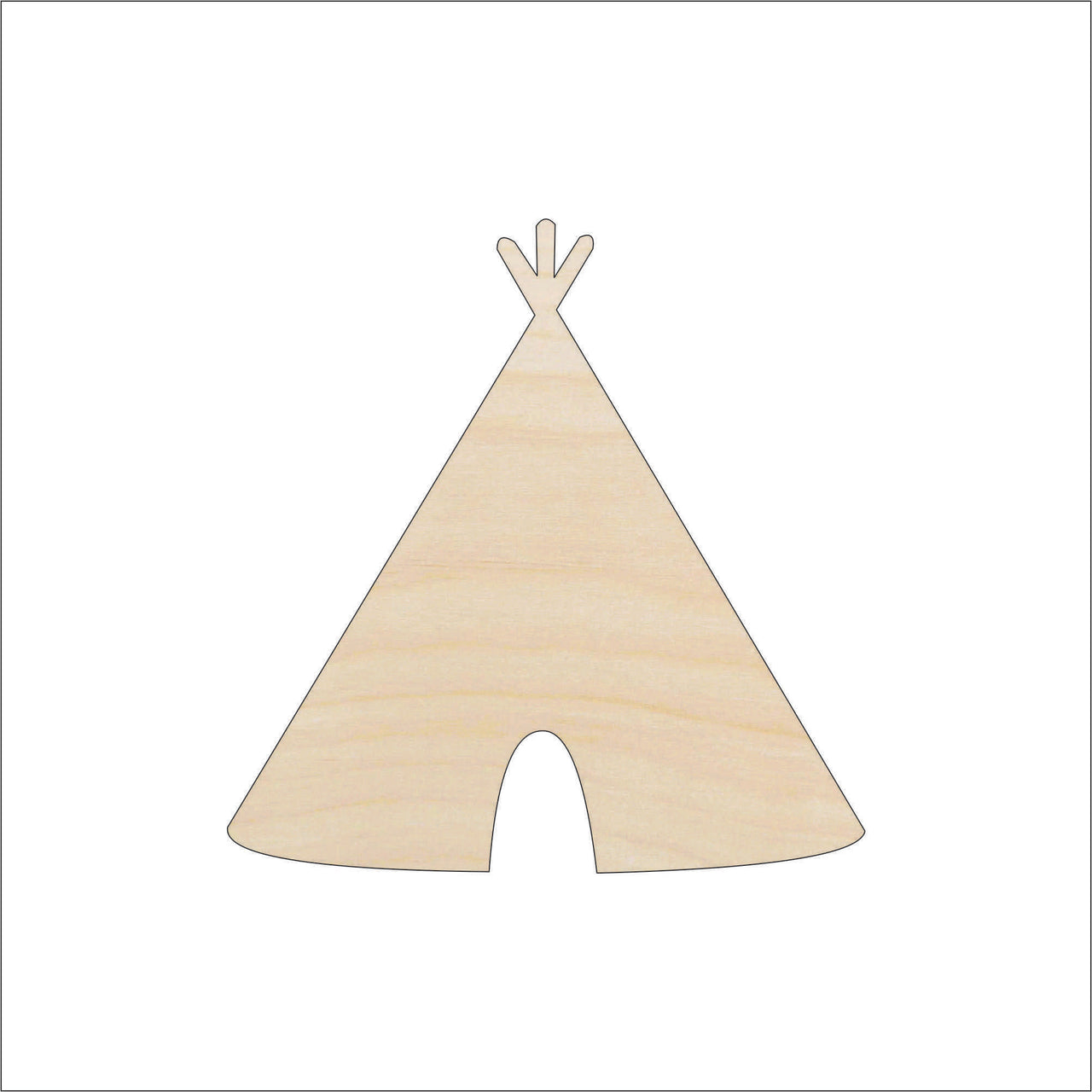 Tee Pee Wood Craft Shape - Laser Cut Baltic Birch Unfinished DIY Wood Art Supplies XTR41 - The Wood Shape Store