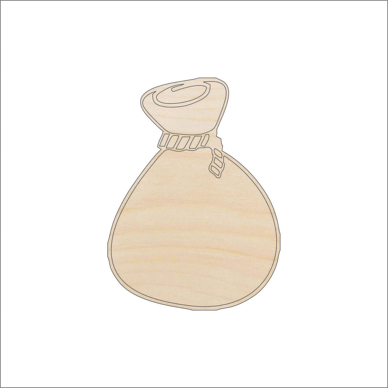 Bag Wood Craft Shape - Laser Cut Baltic Birch Unfinished DIY Wood Art Supplies XTR50 - The Wood Shape Store