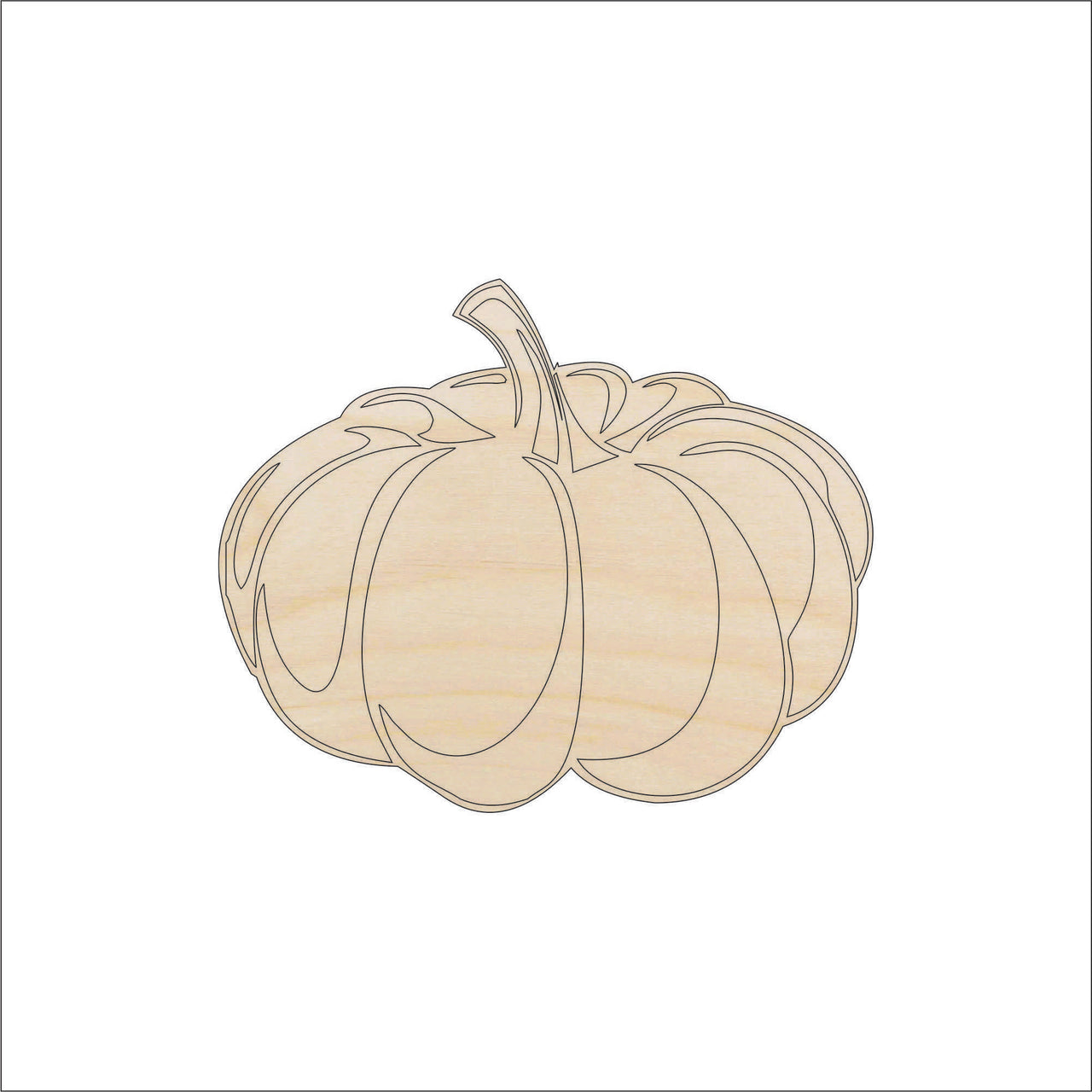 Pumpkin Wood Craft Shape - Laser Cut Baltic Birch Unfinished DIY Wood Art Supplies FAL259 - The Wood Shape Store