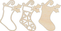 Stocking 3D Laser Cut Ornament – Baltic Birch Wood Craft Supplies | DIY Wood Ornament Kit XM42 - The Wood Shape Store