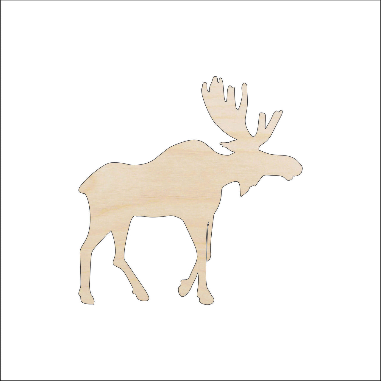 Moose Wood Craft Shape - Laser Cut Baltic Birch Unfinished DIY Wood Art Supplies MUS1 - The Wood Shape Store