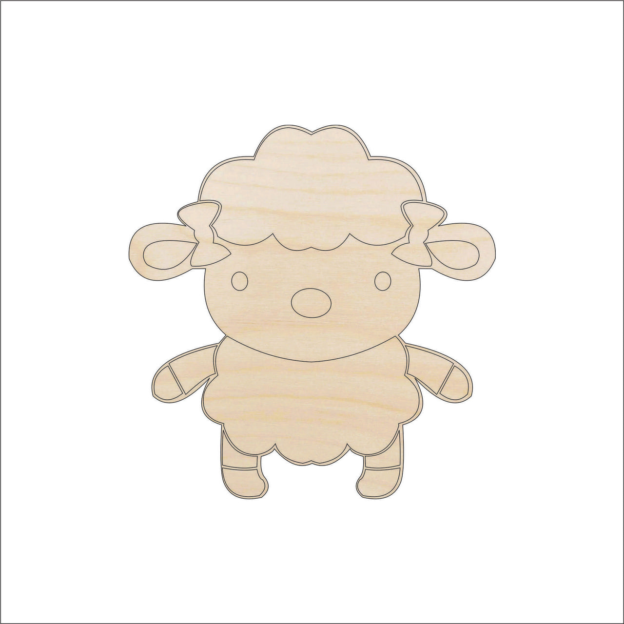 Sheep Wood Craft Shape - Laser Cut Baltic Birch Unfinished DIY Wood Art Supplies SHP19 - The Wood Shape Store
