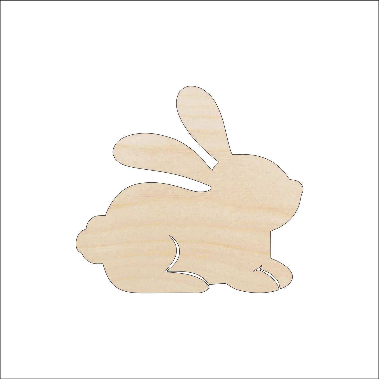 Bunny - Wood Craft Shape - Laser Cut Baltic Birch Unfinished DIY Wood Art Supplies BNY58 - The Wood Shape Store