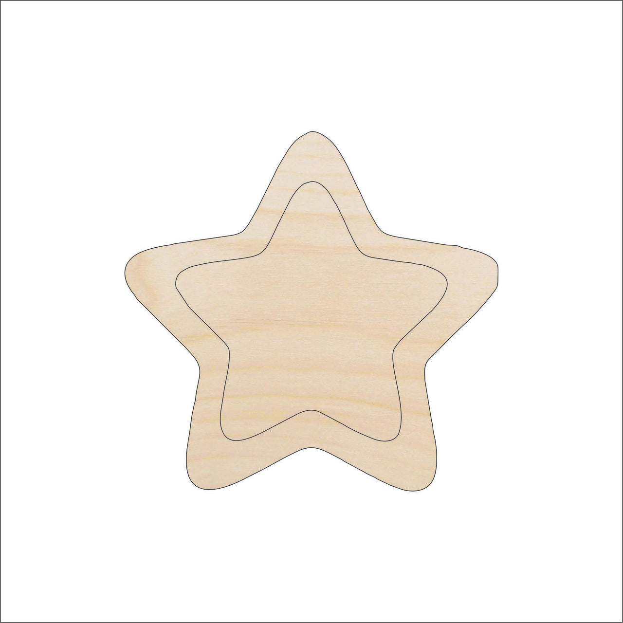 Star Wood Craft Shape - Laser Cut Baltic Birch Unfinished DIY Wood Art Supplies SKY72 - The Wood Shape Store