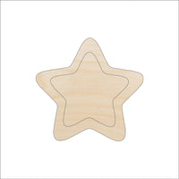 Star Wood Craft Shape - Laser Cut Baltic Birch Unfinished DIY Wood Art Supplies SKY72 - The Wood Shape Store