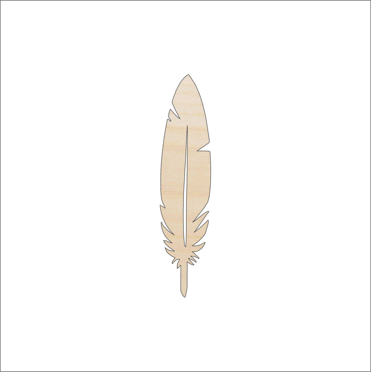 Feather Wood Craft Shape - Laser Cut Baltic Birch Unfinished DIY Wood Art Supplies XTR3 - The Wood Shape Store