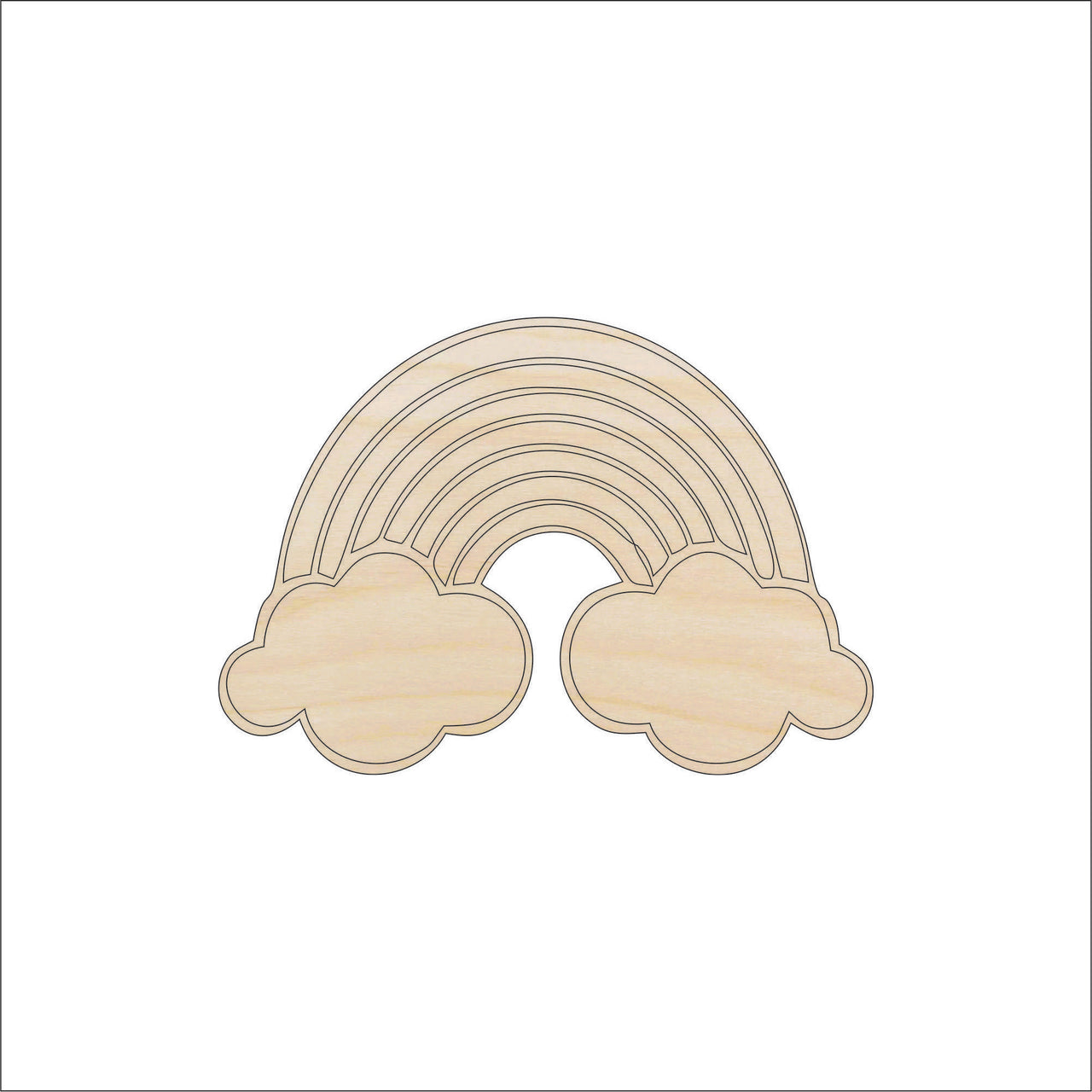 Rainbow Wood Craft Shape - Laser Cut Baltic Birch Unfinished DIY Wood Art Supplies 25 - The Wood Shape Store