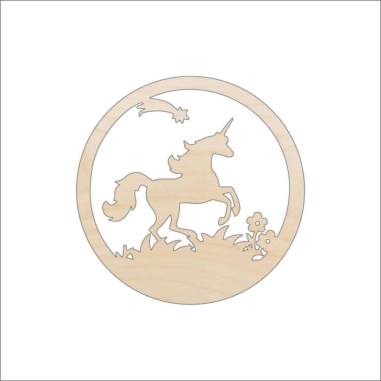 Unicorn Wood Craft Shape - Laser Cut Baltic Birch Unfinished DIY Wood Art Supplies MYTH103 - The Wood Shape Store