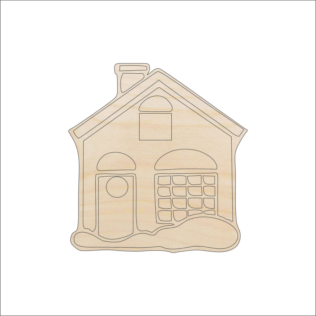 House Wood Craft Shape - Laser Cut Baltic Birch Unfinished DIY Wood Art Supplies BLD5 - The Wood Shape Store