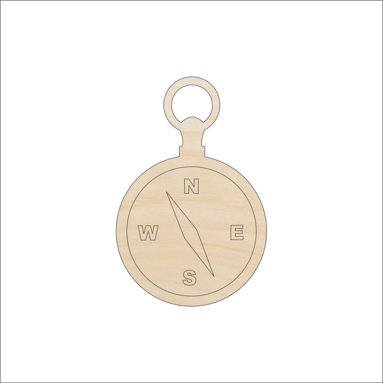 Compass Wood Craft Shape - Laser Cut Baltic Birch Unfinished DIY Wood Art Supplies TRP29 - The Wood Shape Store