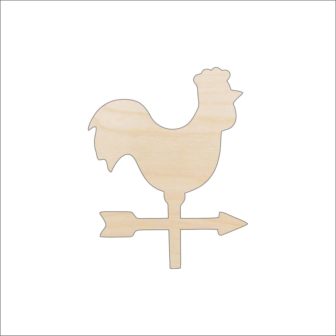 Weather Vane Wood Craft Shape - Laser Cut Baltic Birch Unfinished DIY Wood Art Supplies DCR44 - The Wood Shape Store