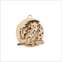 Wolf 3D Laser Cut Ornament – Baltic Birch Wood Craft Supplies | DIY Wood Ornament Kit AN28 - The Wood Shape Store