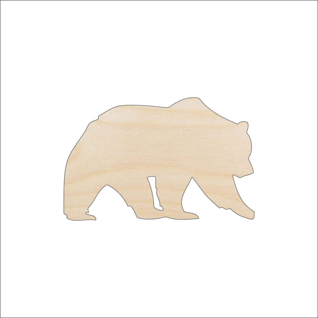 Bear Wood Craft Shape – Laser Cut Baltic Birch Unfinished DIY Wood Art Supplies BER47 - The Wood Shape Store