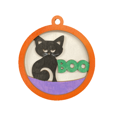 Cat 3D Laser Cut Ornament – Baltic Birch Wood Craft Supplies | DIY Wood Ornament Kit HA30 - The Wood Shape Store