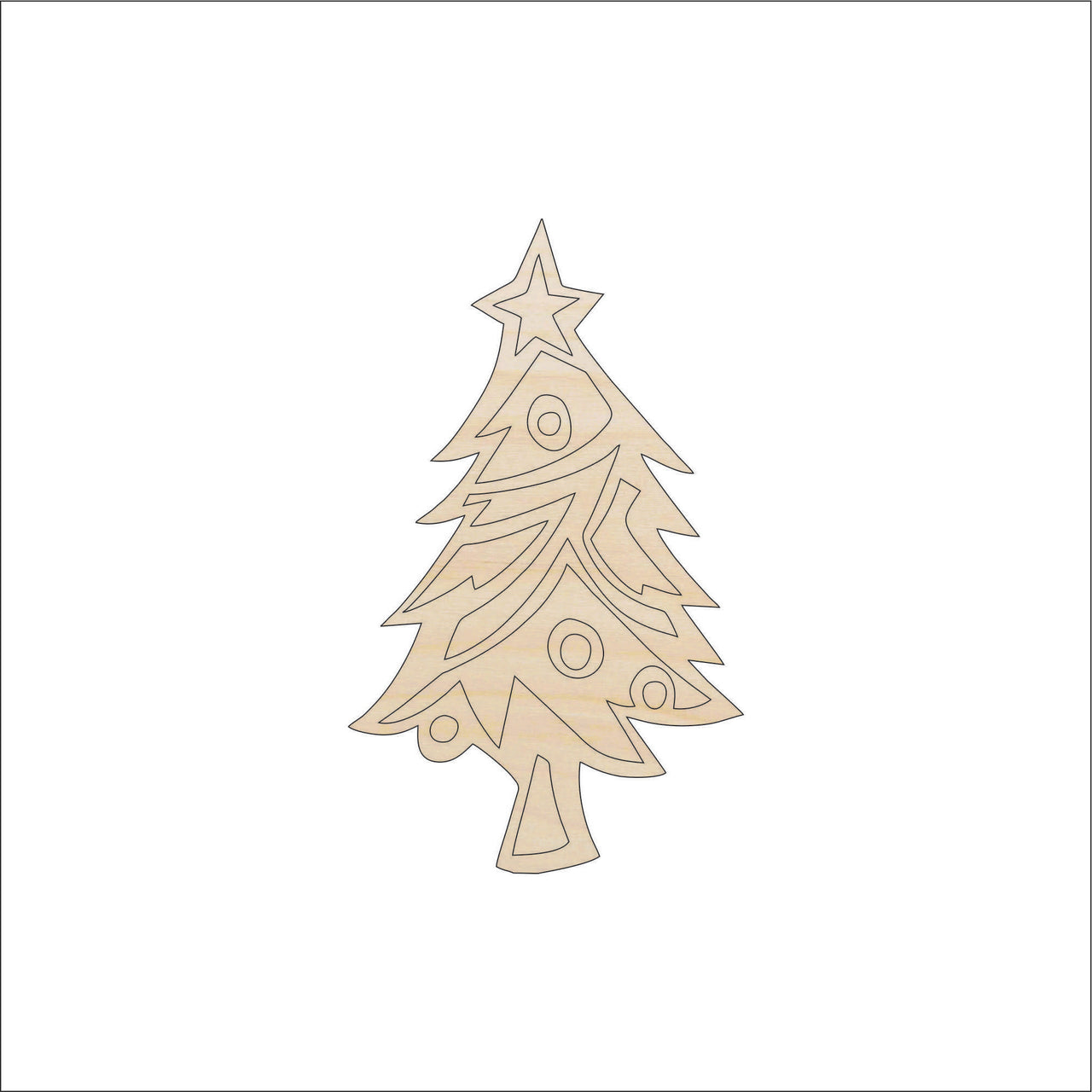 Christmas Tree Wood Craft Shape - Laser Cut Baltic Birch Unfinished DIY Wood Art Supplies XMS43 - The Wood Shape Store