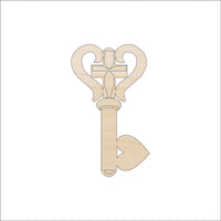 Key Wood Craft Shape - Laser Cut Baltic Birch Unfinished DIY Wood Art Supplies KEY37 - The Wood Shape Store