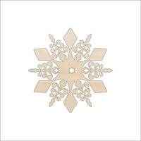 Snowflake Wood Craft Shape - Laser Cut Baltic Birch Unfinished DIY Wood Art Supplies SNW24 - The Wood Shape Store