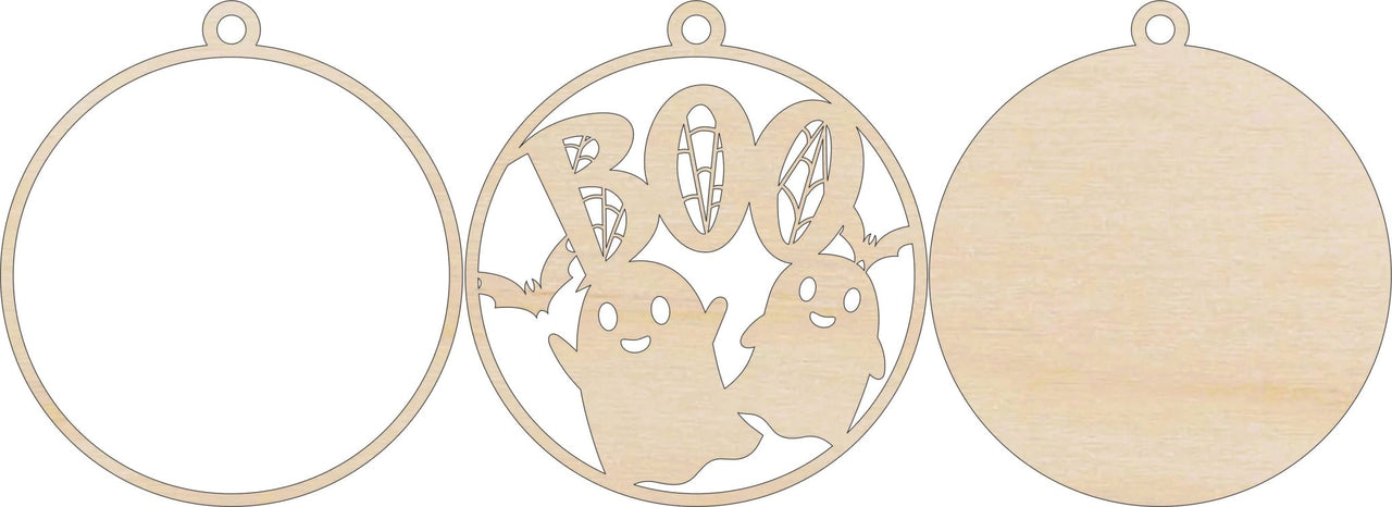 Ghost 3D Laser Cut Ornament – Baltic Birch Wood Craft Supplies | DIY Wood Ornament Kit HA2 - The Wood Shape Store