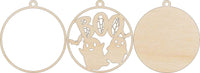 Ghost 3D Laser Cut Ornament – Baltic Birch Wood Craft Supplies | DIY Wood Ornament Kit HA2 - The Wood Shape Store