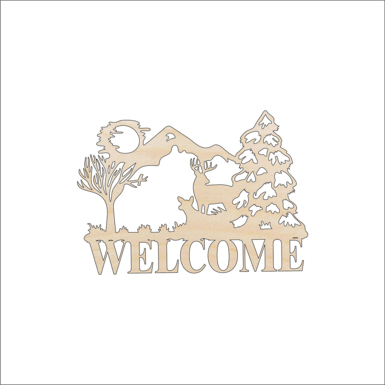 Deer Wood Craft Shape - Laser Cut Baltic Birch Unfinished DIY Wood Art Supplies SGN16 - The Wood Shape Store