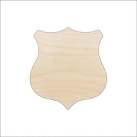 Badge Shield Wood Craft Shape – Laser Cut Baltic Birch Unfinished DIY Wood Art Supplies BDG21 - The Wood Shape Store