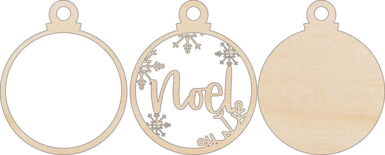 Noel 3D Laser Cut Ornament – Baltic Birch Wood Craft Supplies | DIY Wood Ornament Kit RE6 - The Wood Shape Store