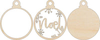 Noel 3D Laser Cut Ornament – Baltic Birch Wood Craft Supplies | DIY Wood Ornament Kit RE6 - The Wood Shape Store