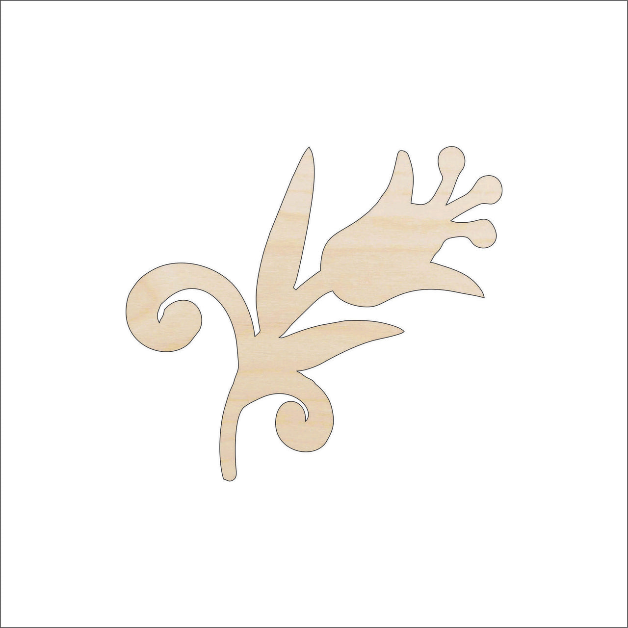 Tulip Flower Wood Craft Shape - Laser Cut Baltic Birch Unfinished DIY Wood Art Supplies FLR29 - The Wood Shape Store