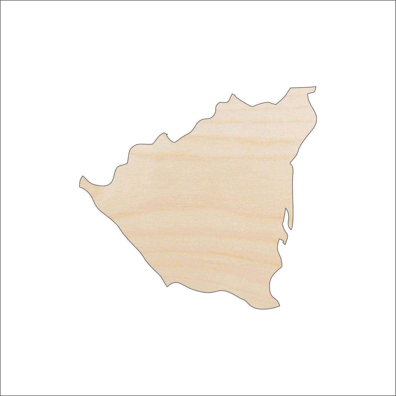 Nicaragua Wood Craft Shape - Laser Cut Baltic Birch Unfinished DIY Wood Art Supplies WLD75 - The Wood Shape Store