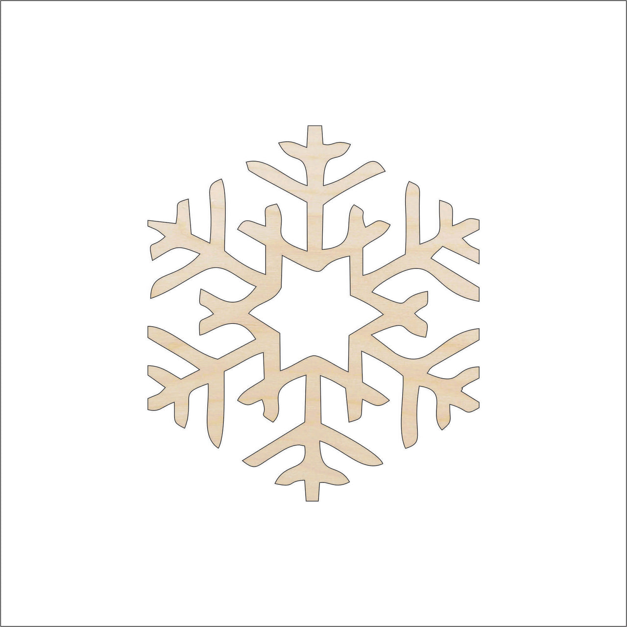 Snowflake Wood Craft Shape - Laser Cut Baltic Birch Unfinished DIY Wood Art Supplies SNW71 - The Wood Shape Store