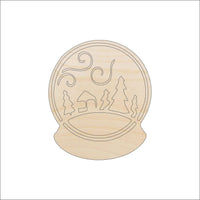 Snow Globe Wood Craft Shape - Laser Cut Baltic Birch Unfinished DIY Wood Art Supplies XMS70 - The Wood Shape Store