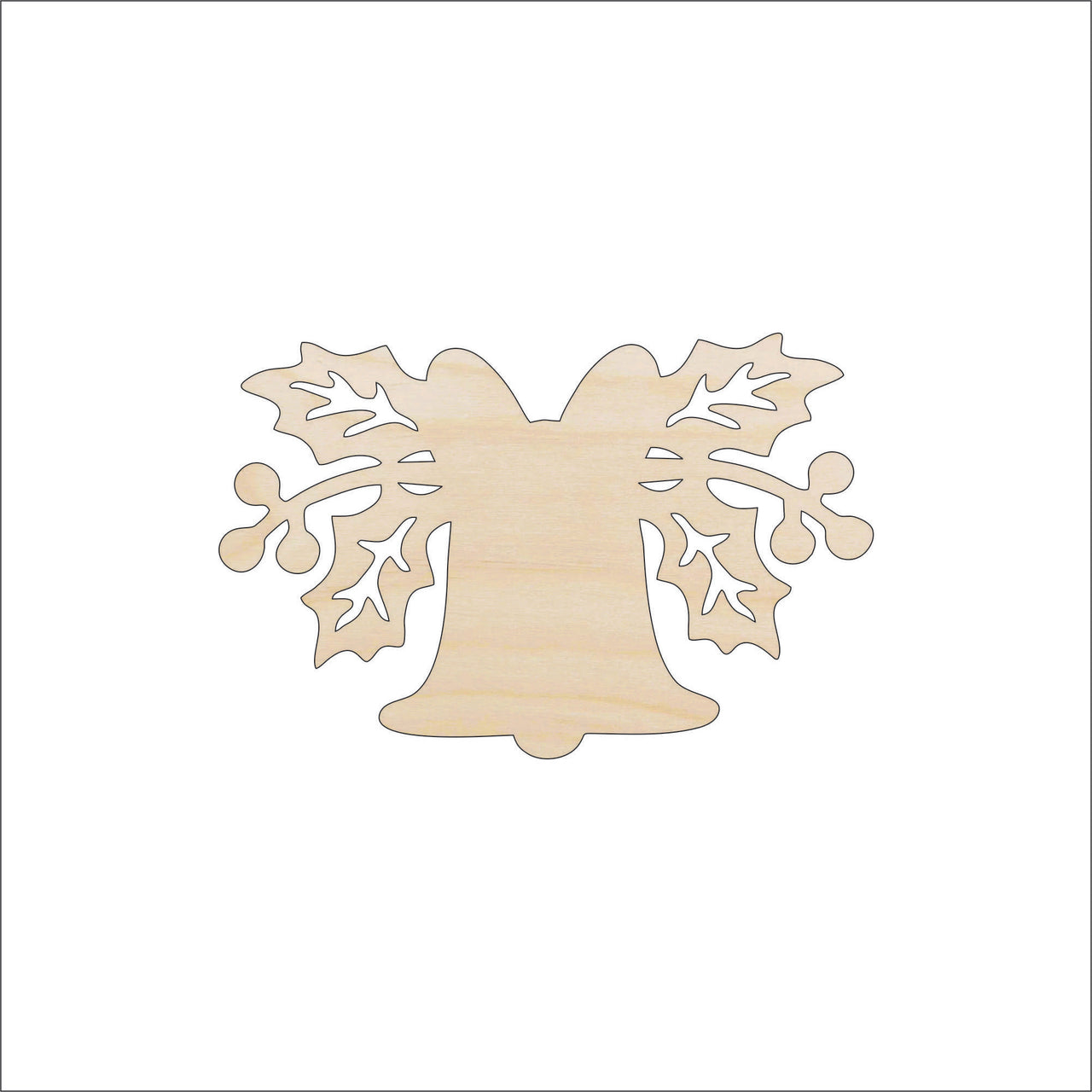 Bell Wood Craft Shape - Laser Cut Baltic Birch Unfinished DIY Wood Art Supplies XMS240 - The Wood Shape Store
